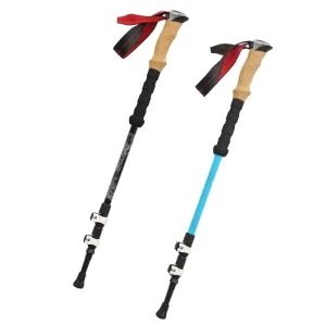 Lightweight Vintage EVA Foldable Telescopic Aluminum Alloy Hiking Stick Trekking Pole Cane 3 Section Adjustable Length 63 135cm