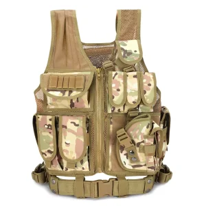Lightweight Waterproof Tactical Vest Unisex Adjustable Plate Carrier Safety Camouflage Outdoor Training Zipper Tactical Vest