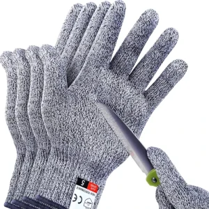 (M+L) Cut Resistant Gloves Level 5 Protection for Kitchen Upgrade Safety Anti Cutting Gloves for Meat Cutting Wood Carving