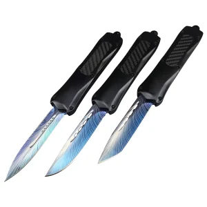 MT 3300 440C Steel Pocket Knife Camping Hunting Multifunctional EDC Tool DIY Zinc Alloy Carbon Fiber Handle Non Adjustable OEM