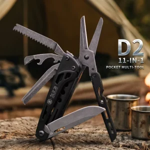 MT 73 11 in 1 Professional Multitool Knife D2 Steel Blade 440A Scissors Fire Starter Glass Breaker Bottle Opener Outdoor