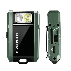 Magnetic EDC Flashlight Clip on Lights Rechargeable 800 Lumens LED Torch with RGB Light Mini Flashlights for Outdoor or Indoor