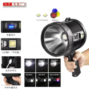 Manufacturer Outdoor Lighting Camping Searchlight Tripod Spotlight High Power P50 Large Cup Flashlight