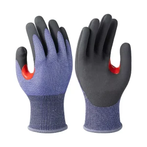 Manufacturer Supply A5 Cut resistant Industrial Nitrile Safety Work Hand Gloves Heavy Duty Construction Garden Protective Glove