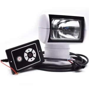 Marine White 12/24V 100W Halogen Xenon Searchlight Power Saving 320° Around 75° Up and Down Rotation Remote Control Spotlight