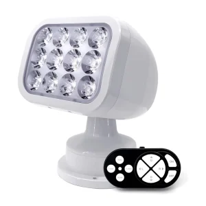 Marine Yacht LED Searchlight 28W 2700LM 10 30V Wide Voltage IP65 Waterproof 400m Long Range with Wired Wireless Remote Control