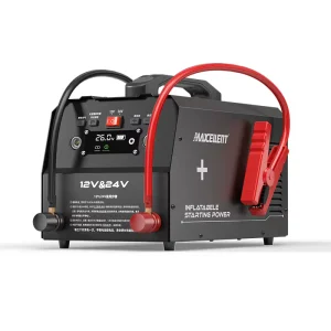 Maxcellent 240000mAh Portable Car Battery Jump Starter Kit 12V 24V 3600A Emergency Tool Red Color Dual cylinder Pumping 33W