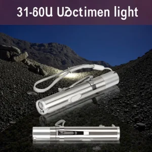 Medical LED Pen Light Ultraviolet + Laser Pointer Mini 3 1 USB Stainless Flashlights Torches