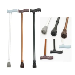 Medical Solid Aluminium Elderly Man Walking Stick Single with Handle