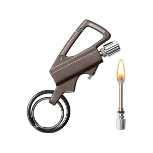 Metal Permanent Match Keychain Bottle Opener Reusable Survival Fire Starter Waterproof Emergency Striker Stick Lighter Tool