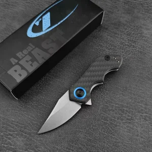 Mini 0022 Outdoor EDC CPM 20CV Folding Knife Survival Camping Rescue Tool Hunting Hiking Daily Pocket Carbon Fiber Handle
