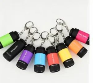 Mini Flashlight USB Rechargeable Pocket Sized Keychain Small Torch LED High Brightness Waterproof Portable for Travel Home Use
