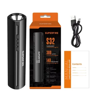 Mini Torch Flashlight Stepless Dimming Aluminum USB Rechargeable LED Flashlight As Power Bank Bicycle Light