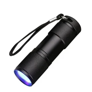 Mini UV LED Torch 395nm 9 LED Flashlight Bacteria Detection Aluminum Body Ultraviolet Light Purple Industrial Use Dry Battery