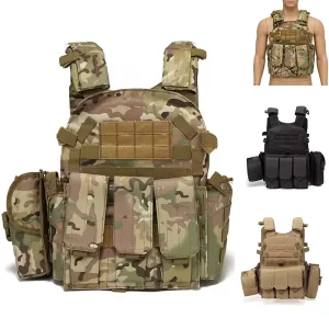 Molle Camo Tactical Vest Quick Release Tactical Carrier for Outdoor Training