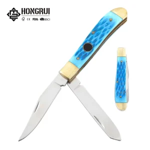 Multi-Folding Stainless Steel Blade Knife Multi-bladed Knife with Epoxy Handle Outdoor Camping Survival Tools with Two Blades