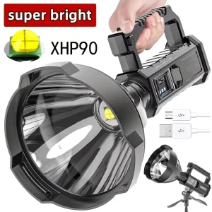 Multi Function USB Charging Strong Power Waterproof Bracket Lamp XHP50 LED Searchlight