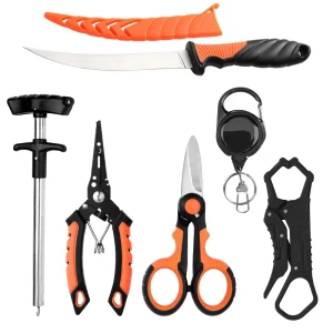 Multi Functional Stainless Steel Fishing Pliers Set Fish Gripping Tool Hook Remover Fishing Knife Dehooking Line Cutting