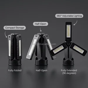 Multi-angle Foldable Stand Work Light Waterproof LED Camping Lantern Magnetic Inspection Lamp for Emergency Power Outage
