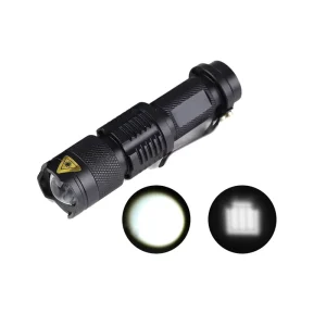 Multi functional Aluminum Alloy Mini Portable Zoomable LED Flashlight Powerful Pen Clip Torch Flashlight AA Battery