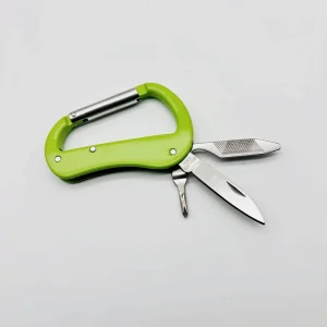 Multi functional Outdoor Camping Mini EDC Tactical Folding Knife Scissors Nail File Travel Metal Hook Climbing Buckle Multi tool