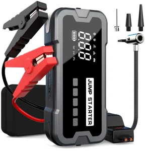 Multifunction Booster Battery for Car & Truck with Air Pump Fast Charging Digital Screen Emergency Start Power Bank