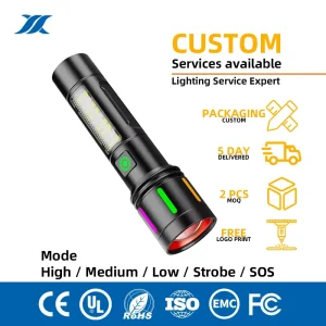 Multifunction Touch Light LED Flashlight Torch COB Camping Lights Outdoor USB Rechargeable LED Flashlights