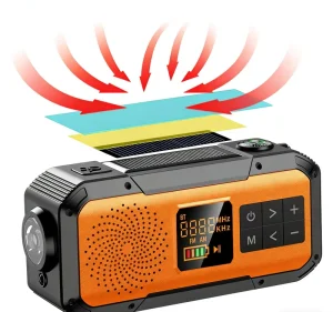 Multifunctional Hand Crank Solar AM/FM/NOAA Weather Radio BT Speaker Power Bank Compass SOS Flashlight
