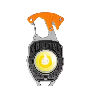 Multifunctional Mini LED Flashlight, Wide Beam, Magnet Work Lamp, Key Ring Clip, Bottle Opener, SOS Whistle