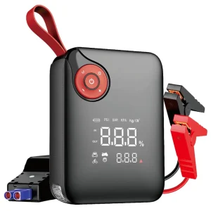 Multipurpose 4 in 1 Car Jump Starter 7200mAh 150PSI Air Compressor Emergency Power Source LED Flashlight for Vehicle Roadside