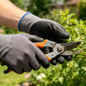 NF1505 Gray Nylon-Spandex Gloves with Nitrile Micro-Foam and Black Dots