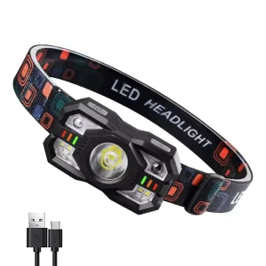 New Cob Super Bright 1200mAh 5 Modes Motion Sensor Power USB Rechargeable Torch Tactical Flashlight LED Headlamp