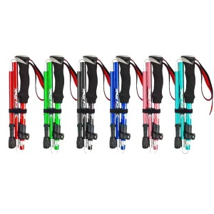 New Fashionable Lightweight Aluminum Alloy Adjustable Collapsible Trekking Pole EVA Handle Carbon Tungsten Steel Stick