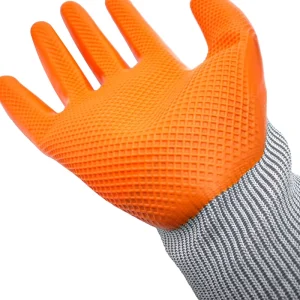 New Style Factory Hand Coated Gloves Working Protective Gloves Orange Heavy Duty Construction Gloves