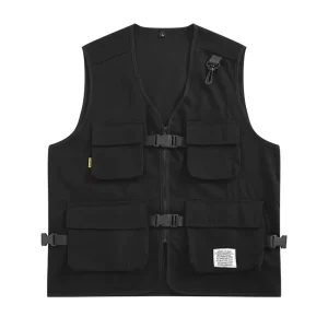 New Summer Breathable Plus Size Multi Pocket Tactical Work Vest Loose Outer Wear Sleeveless Vest Jacket Unisex Fashion