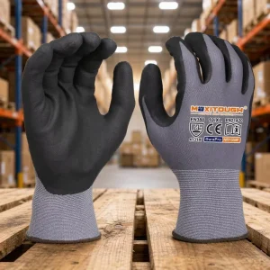 Nitrile-Coated Cut-Resistant Safety Work Gloves, Oil-Resistant, Non-Slip Grip, EN388, for Construction and Mechanics