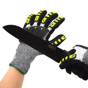 Nitrile Coated Gloves Finger Cut Resistant Safety Glove Level 5 Anti Impact Construction Mechanical Cut Resistance Work Gloves