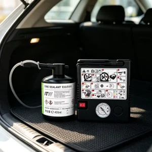 OEM Auto Roadside Flat Tire Emergency Repair Kit Portable Air Compressor Tire Inflator Liquid Sealant Puncture Fix Toolbox