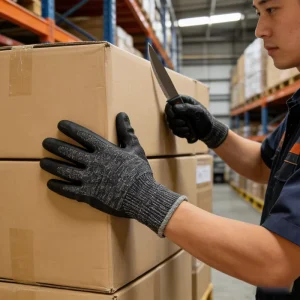 OEM Custom Heavy Duty Level 5 Cut Resistant Gloves Black Nitrile Foam Coated HPPE Oil Grip Work Safety Gloves