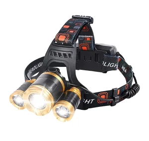 OEM Multifunctional Water Proof 3 Led 4 Modes Mining Head Torch Light Lamp Flashlight Rechargeable Headlamp for Hunting Riding