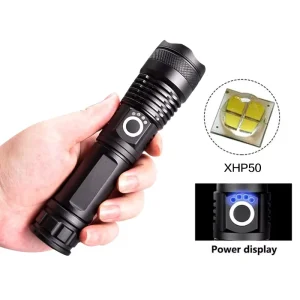OEM ODM FL8018 1000+ Lumens IP65 Tactical Flashlight with Zoom Rechargeable 18650 Battery USB Charging SOS Mode