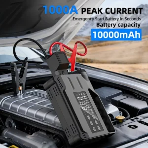 OEM/ODM Portable Jump Starter Air Pump 6-in-1 12V 1000A Auto Battery Booster Pack Car/Truck Starter Emergency Kit