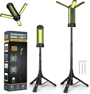 OEM Telescopic LED Work Light Camping Light Floodlight with Foldable Stand Extendable Rod for Hunting Camping Hiking Repairing