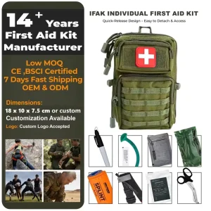 ORI POWER First Aid Kit Compact Pouch Medical IFAK Pack with Shoulder Strap for Outdoor Camping Emergency Accessory