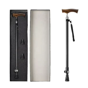 Oldman Walking Stick with T Handle Wooden Cork and Carbon Fiber Fancy Canes with Rubber Tips for Outdoor Activity for Hiking