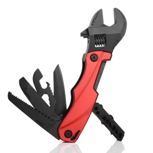 Outdoor Camping Multifunctional Wrench Pliers Multi purpose Adjustable Wrench Folding Knife Saw Blade File EDC Wrench Tool