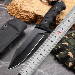 Outdoor Hunting Camping Survival Bushcraft ABS Handle EDC Tactical Fixed Blade Knife with Kydex Sheath