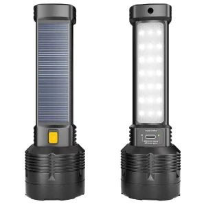 Outdoor Long Range Multi-function Waterproof IP65 Searchlight 3 Modes Solar Power Bank LED Flashlight Magnetic Base USB Solar