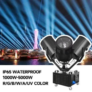 Outdoor Sky Searchlight 1KW 2KW 3KW 4KW 5KW Waterproof Rotating Sky Cannon Searchlight Super Sky Beam
