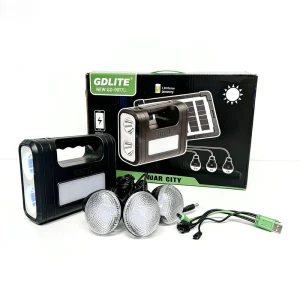 Outdoor Solar Power Station Kit with LED Lights Multi Function Solar Lighting System for Camping